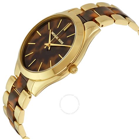 michael kors slim runway tortoise watch|Michael Kors Women's Slim Runway Tortoise Acetate Watch .